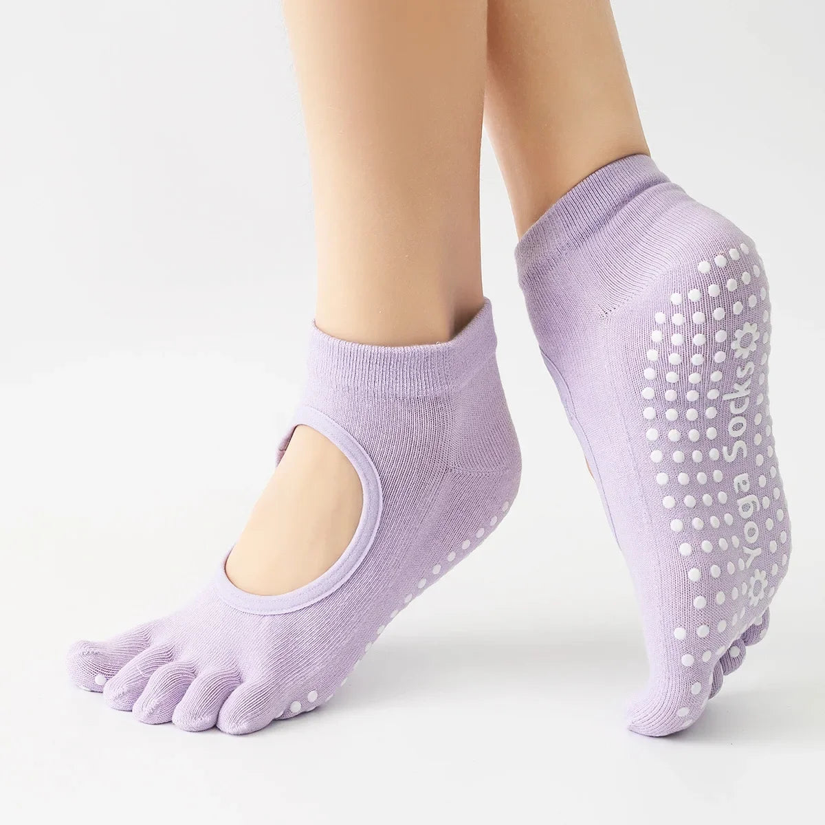 Anti-Slip Yoga Socks – Pilates & Fitness Grip Socks | Comfort & Stability for Home Workouts