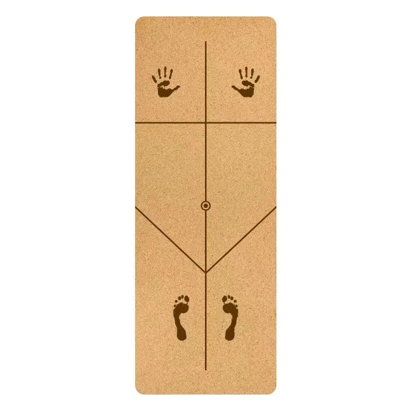 Cork Yoga Mat with Alignment Lines – Non-Slip & Durable | Perfect for Beginners & Yoga Training (183x68 cm)