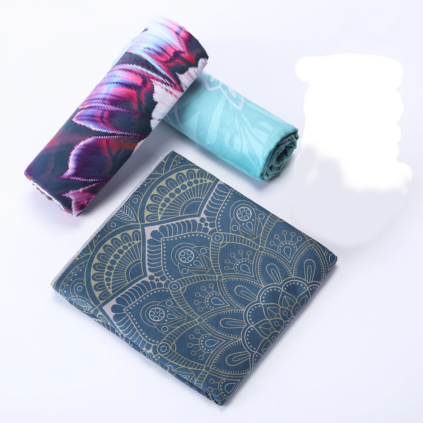 Dubbelzijdige Velvet Yogamat Handdoek – Antislip, Opvouwbaar & Sneldrogend | Fitness- en Sporthanddoek voor Yoga & Strand