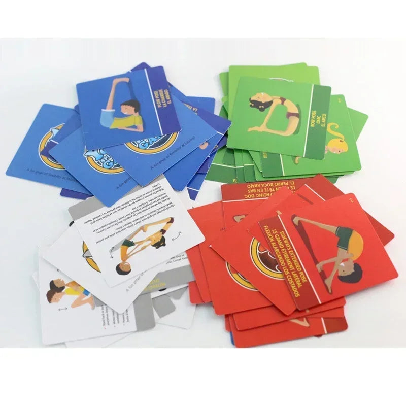 Kindvriendelijk Yoga Spinner Spel – 54 Positiekaarten voor Focus, Balans & Beweging | Ideaal voor Thuis, School & Groepsspel