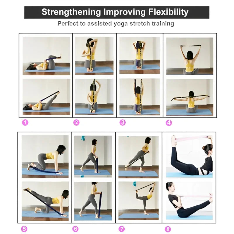 Yoga Stretching Belt Dans Stretching Band Elastische Yoga Weerstandsbanden Thuis Pilates Oefening Trekband Riem Fitness Sport