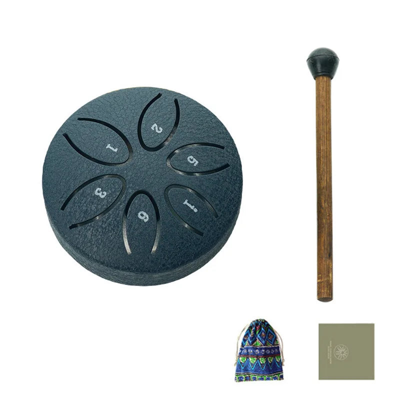 Mini Steel Tongue Drum | 6 Tonen | Yoga & Meditatie | Inclusief Stokje