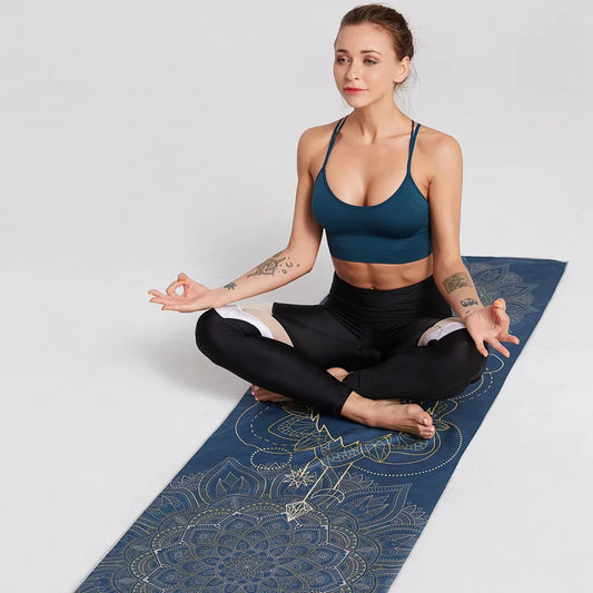 Dubbelzijdige Velvet Yogamat Handdoek – Antislip, Opvouwbaar & Sneldrogend | Fitness- en Sporthanddoek voor Yoga & Strand