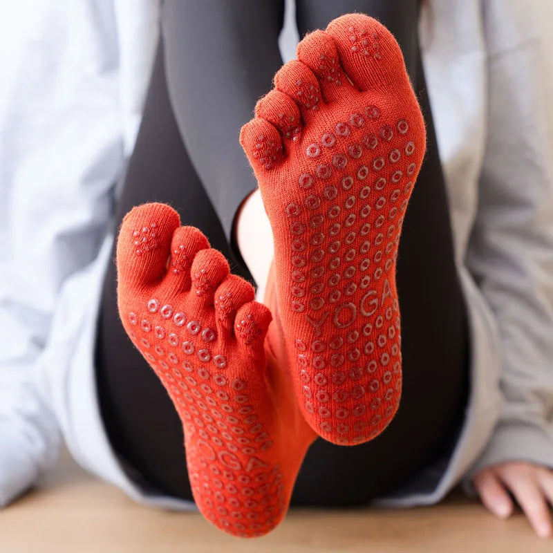 RaviZen Vijf-Teen Yoga Sokken – Antislip voor Yoga, Pilates & Ballet