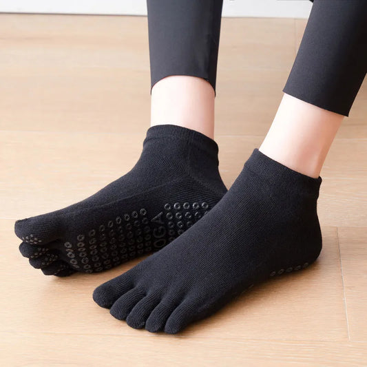 RaviZen Vijf-Teen Yoga Sokken – Antislip voor Yoga, Pilates & Ballet