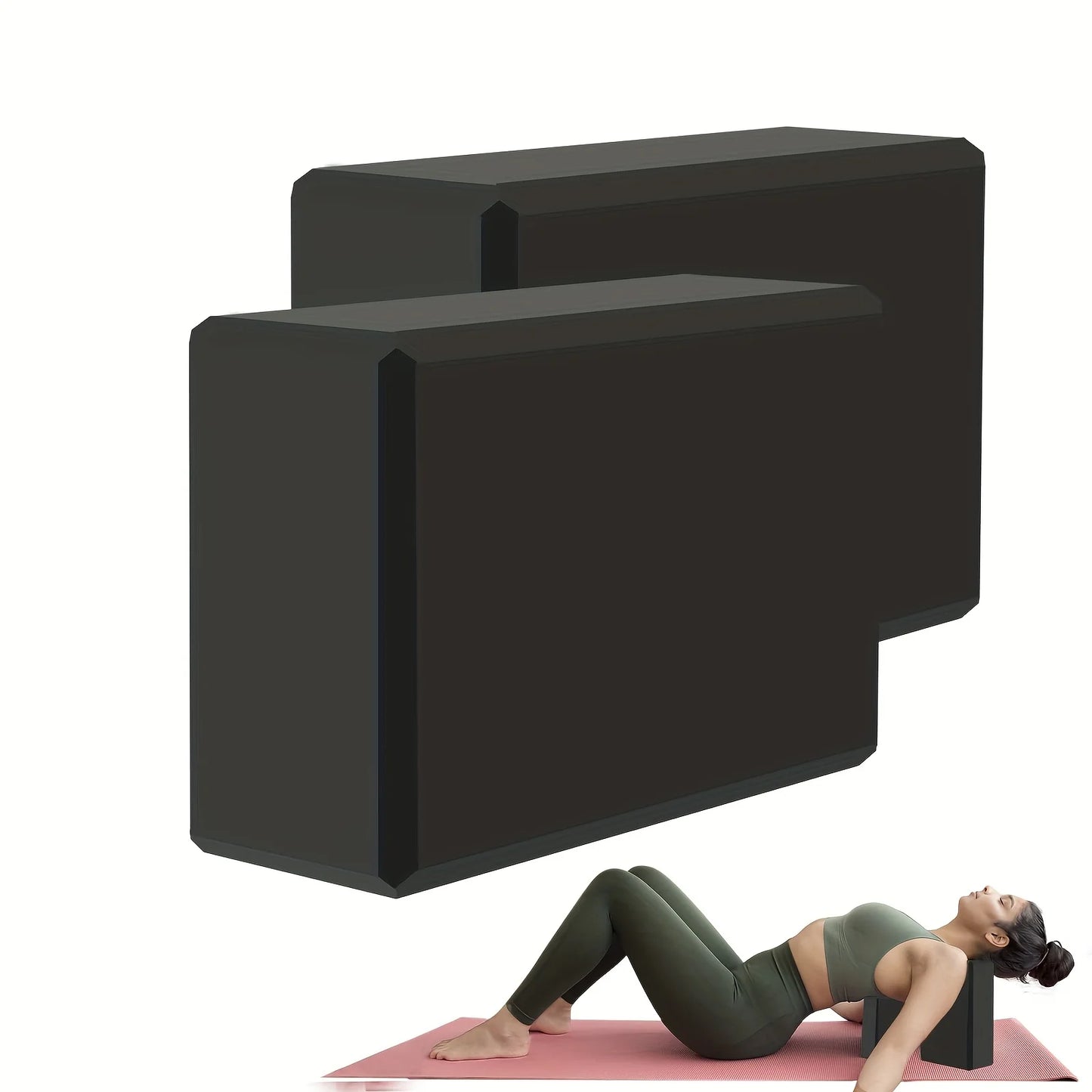 Set van 2 High‑Density Yoga Blokken – Lichtgewicht, Stevig & Geurvrij | Essentiële Foam Support voor Yoga, Pilates & Gym