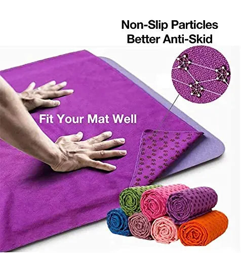 Antislip Hot Yoga Handdoek – Zweet absorberende/ Lichtgewicht Fitness‑ & Yogadeken voor Studio & Travel