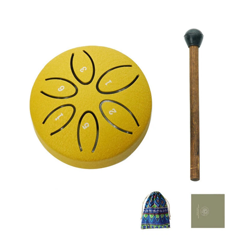 Mini Steel Tongue Drum | 6 Tonen | Yoga & Meditatie | Inclusief Stokje