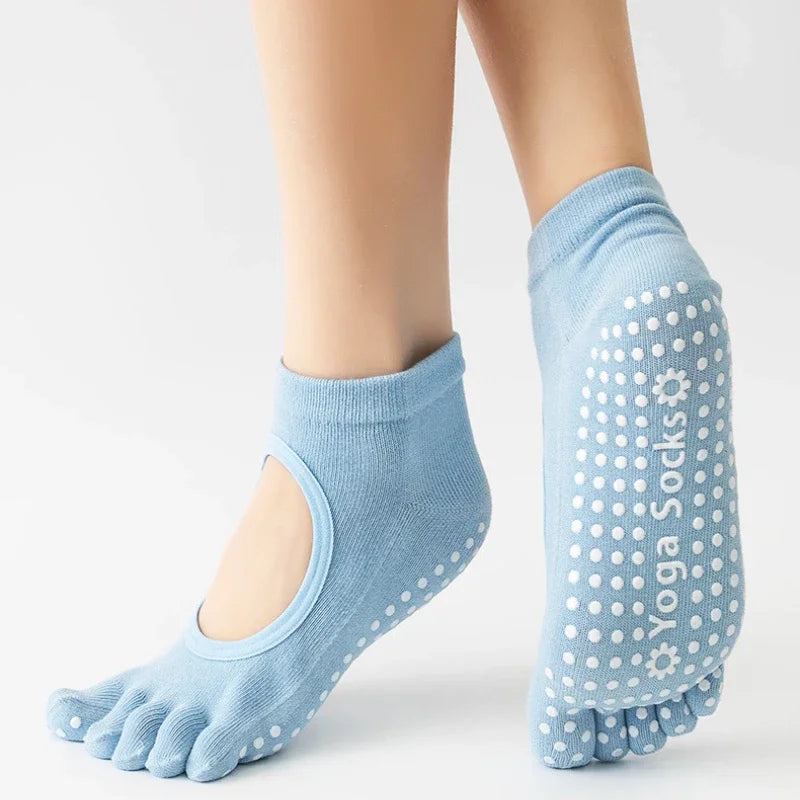 Anti-Slip Yoga Socks – Pilates & Fitness Grip Socks | Comfort & Stability for Home Workouts