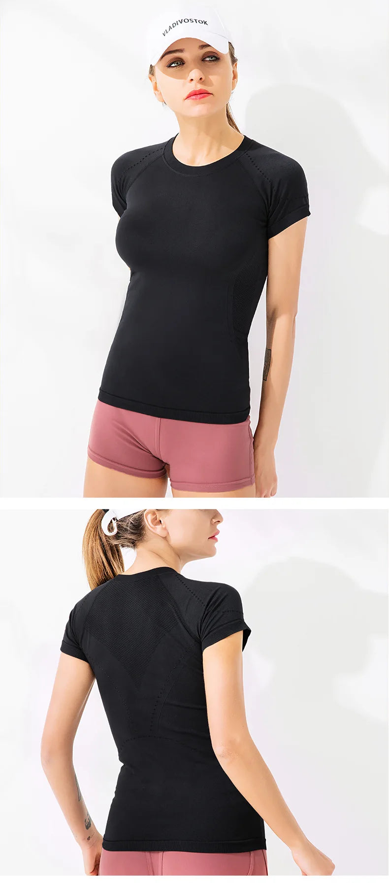 Women's Yoga & Fitness T-Shirt – Breathable, Quick-Drying & Stretchy Sports Top | Slim Fit Short Sleeve Active Tee for Summer Workouts