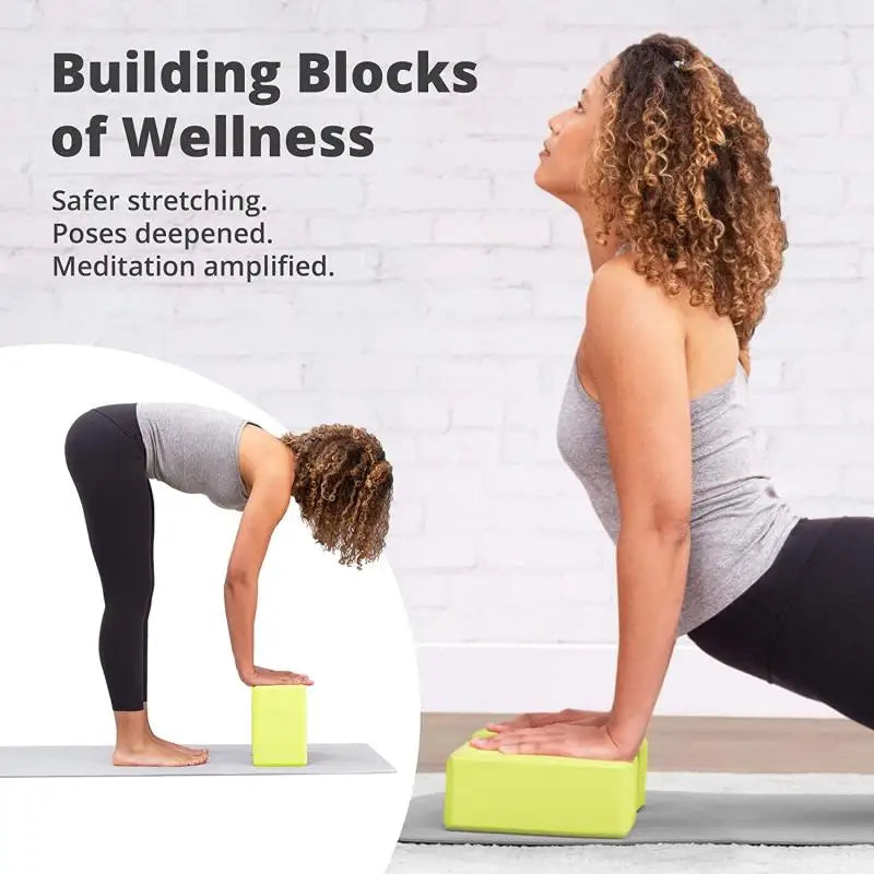 Set van 2 High‑Density Yoga Blokken – Lichtgewicht, Stevig & Geurvrij | Essentiële Foam Support voor Yoga, Pilates & Gym