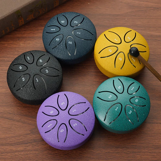 Mini Steel Tongue Drum | 6 Tonen | Yoga & Meditatie | Inclusief Stokje
