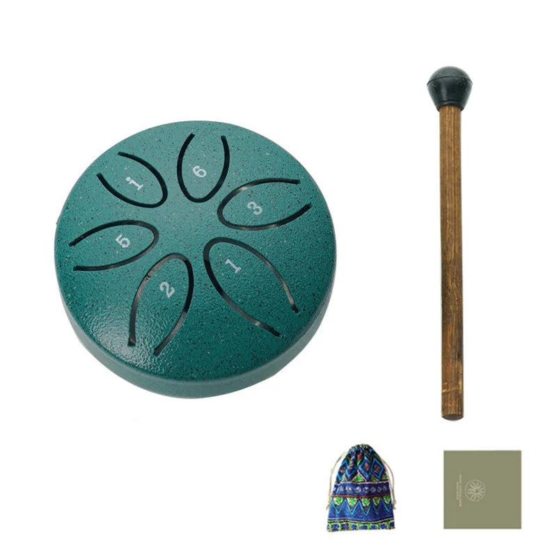 Mini Steel Tongue Drum | 6 Tonen | Yoga & Meditatie | Inclusief Stokje