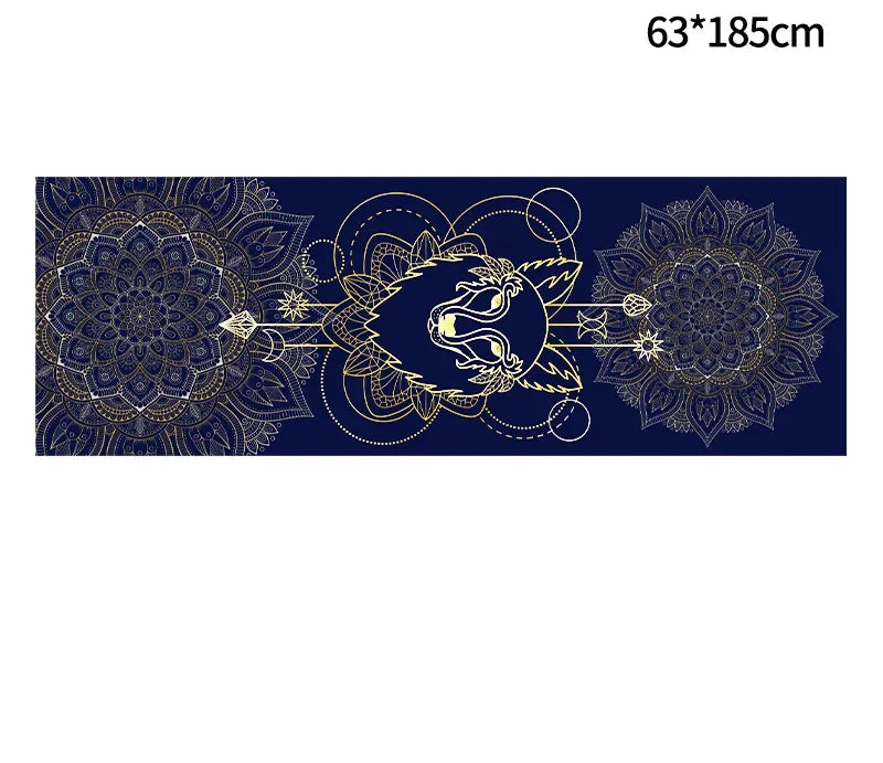 Hot Yoga Mat Towel 185*63cm Printed Yoga Towel Non-Slip Fitness Workout Mat Cover for Pilates Gym Yoga Blankets