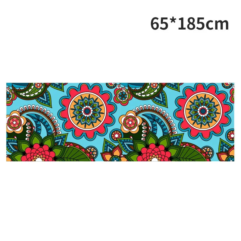 Hot Yoga Mat Towel 185*63cm Printed Yoga Towel Non-Slip Fitness Workout Mat Cover for Pilates Gym Yoga Blankets