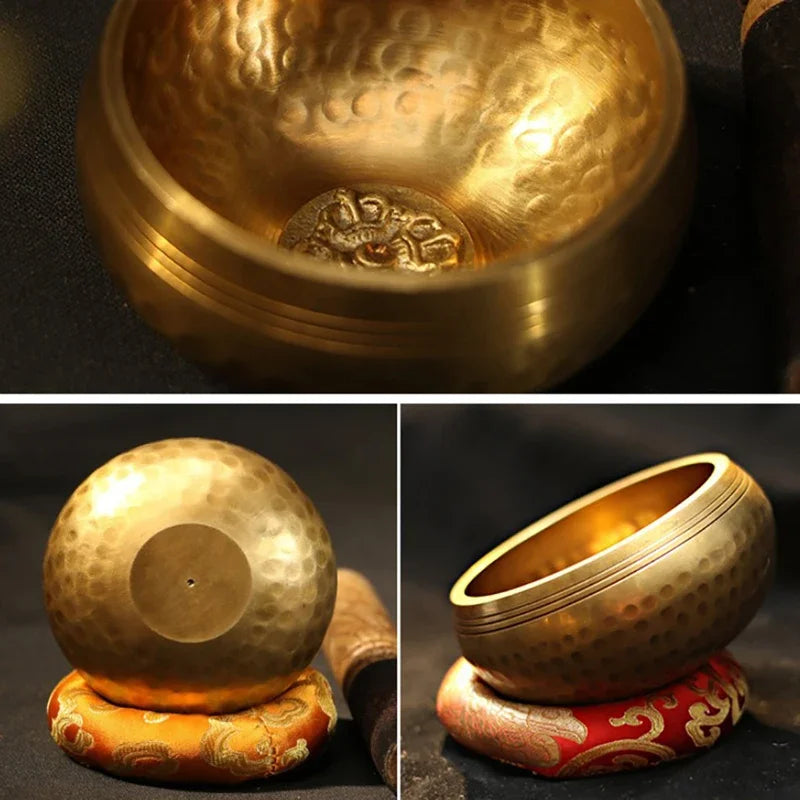 Tibetan Singing Bowl Set – Meditation & Yoga Sound Bowl with Striker and Cushion | Stress Relief & Relaxation