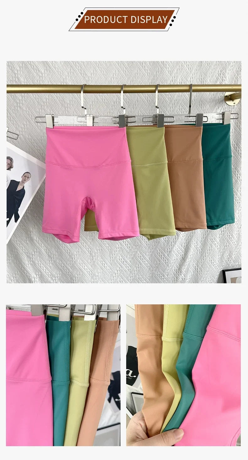 Women's High-Waist Yoga & Fitness Shorts – Quick-Drying 4-Point Sports Shorts with Shape Effect for Running, Cycling & Workouts