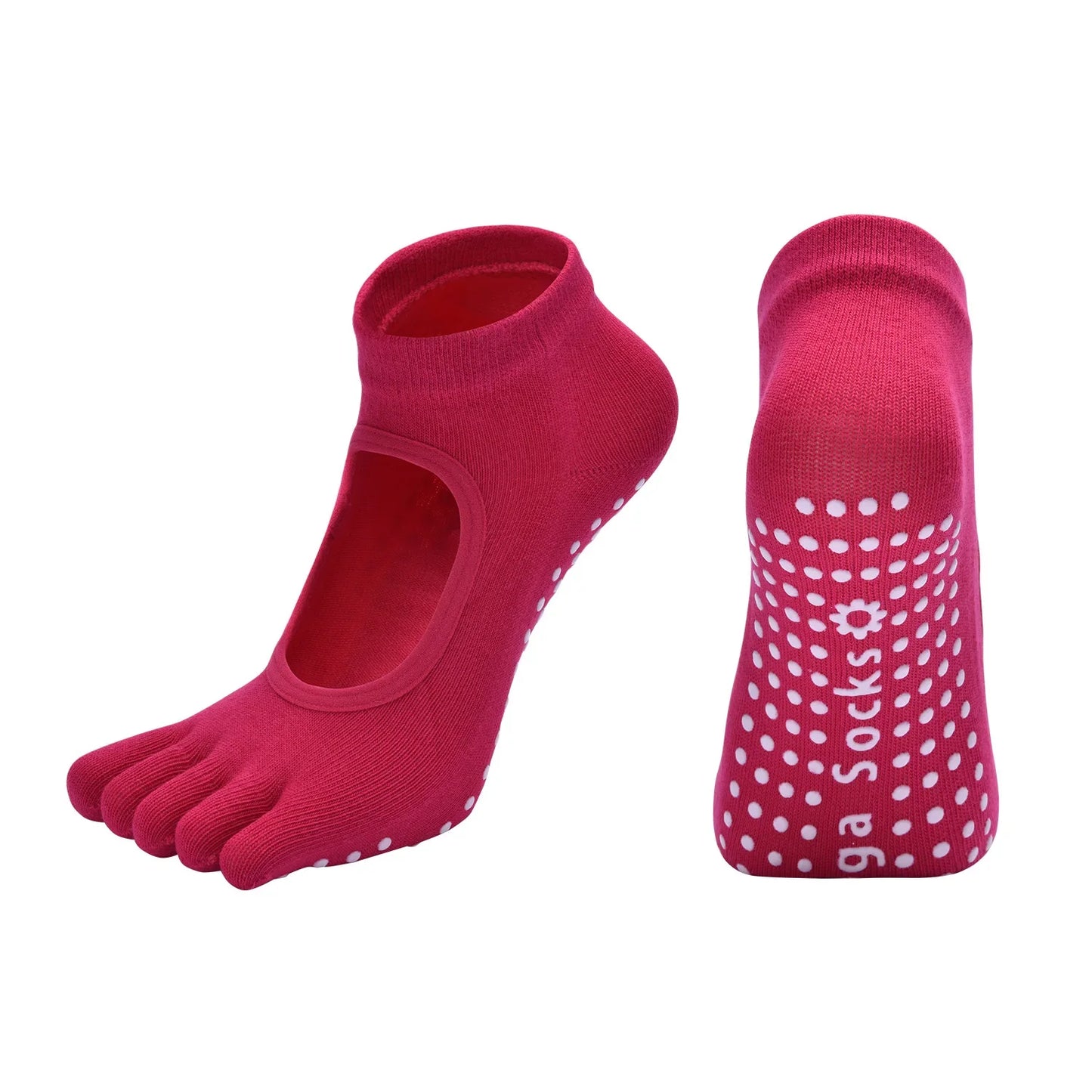 Anti-Slip Yoga Socks – Pilates & Fitness Grip Socks | Comfort & Stability for Home Workouts