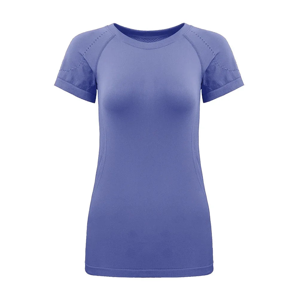 Women's Yoga & Fitness T-Shirt – Breathable, Quick-Drying & Stretchy Sports Top | Slim Fit Short Sleeve Active Tee for Summer Workouts