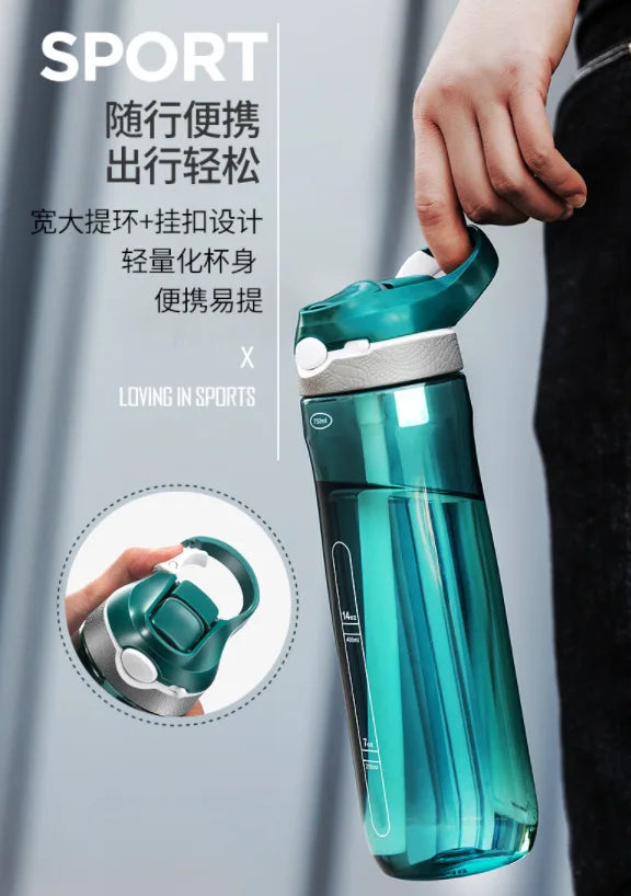 Tritan water bottle with straw, eco-friendly, durable (750ml/1000ml)