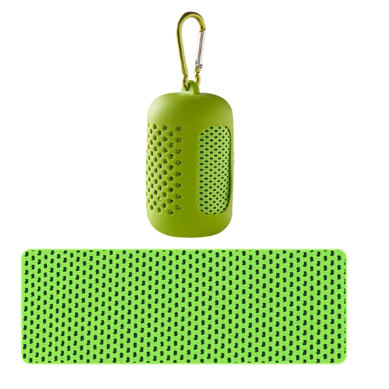 RaviZen Portable Cooling Towel – Siliconen Opbergcase | Sneldrogende Verkoelende Sporthanddoek voor Fitness & Strand