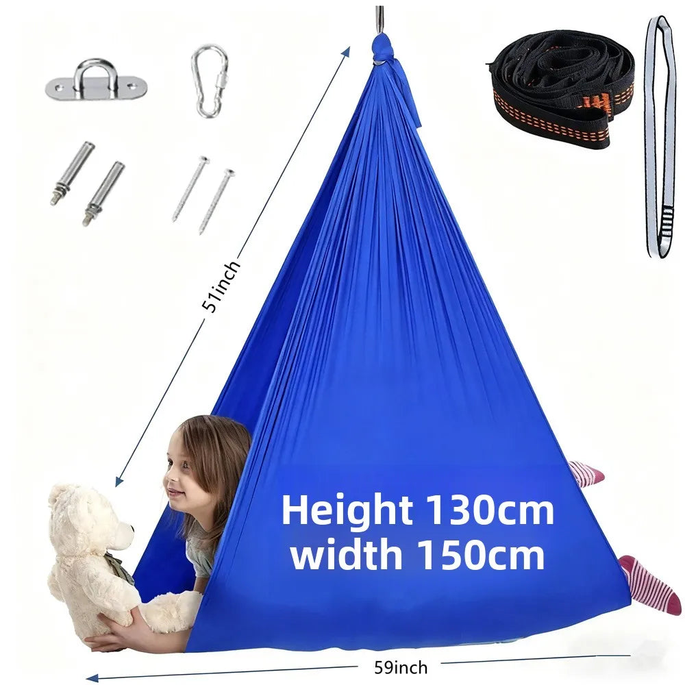 Yoga Hangmat voor Kinderen – Sensory Swing voor Binnen & Buiten | Elastisch Nylon voor Yoga & Therapie