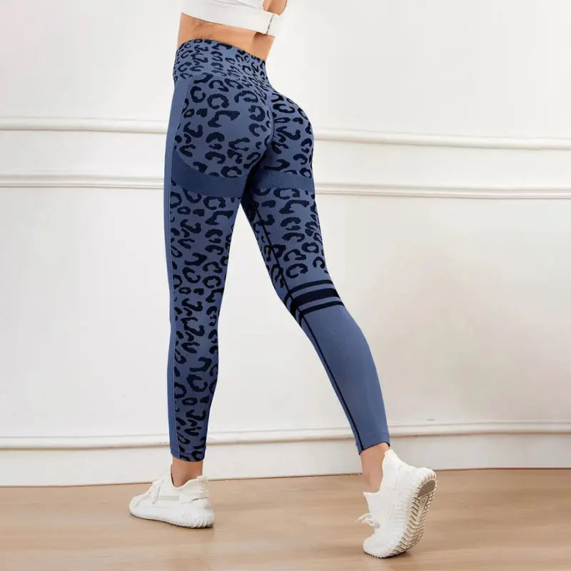 High Waisted Yoga Pants Tummy Control Leopard Print Seamless Quick Dry Fitness Leggings