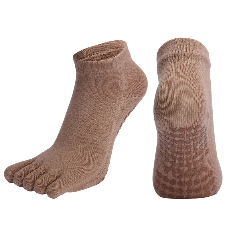 RaviZen Vijf-Teen Yoga Sokken – Antislip voor Yoga, Pilates & Ballet
