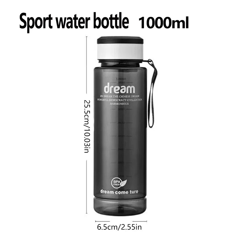 1000ml Motivational Sports Bottle – Leakproof Outdoor & Fitness Water Bottle | Portable Drinking Bottle for Gym, Yoga & Travel
