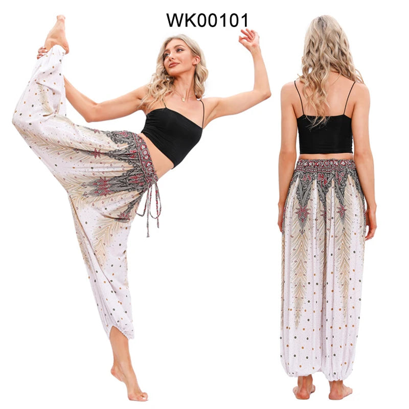 Boho Yoga Harem Pants – High Waist & Hippie Print | Comfortable Flow Pants for Yoga, Pilates & Everyday Wear