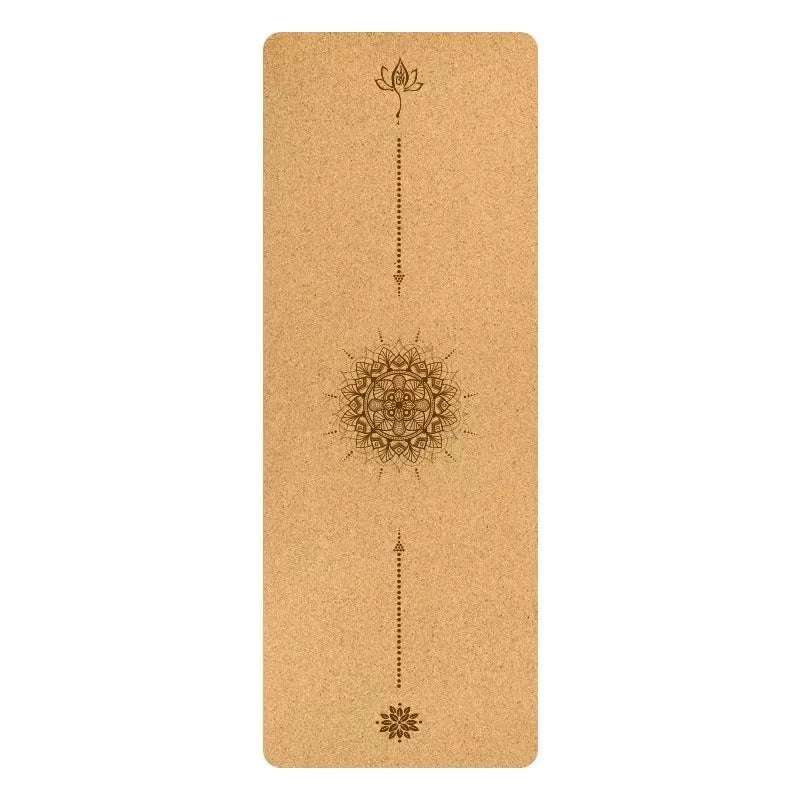 Cork Yoga Mat with Alignment Lines – Non-Slip & Durable | Perfect for Beginners & Yoga Training (183x68 cm)