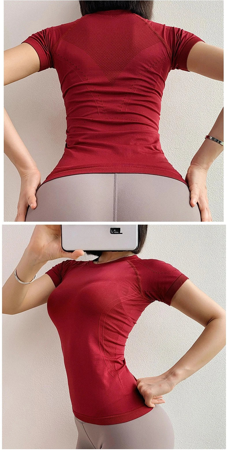 Women's Yoga & Fitness T-Shirt – Breathable, Quick-Drying & Stretchy Sports Top | Slim Fit Short Sleeve Active Tee for Summer Workouts