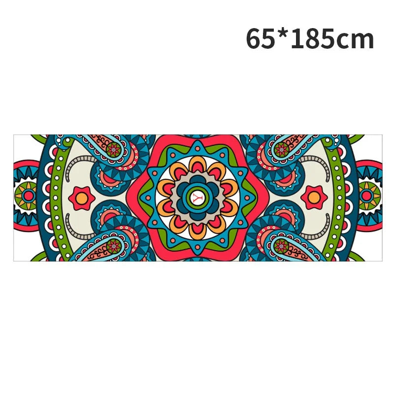 Hot Yoga Mat Towel 185*63cm Printed Yoga Towel Non-Slip Fitness Workout Mat Cover for Pilates Gym Yoga Blankets