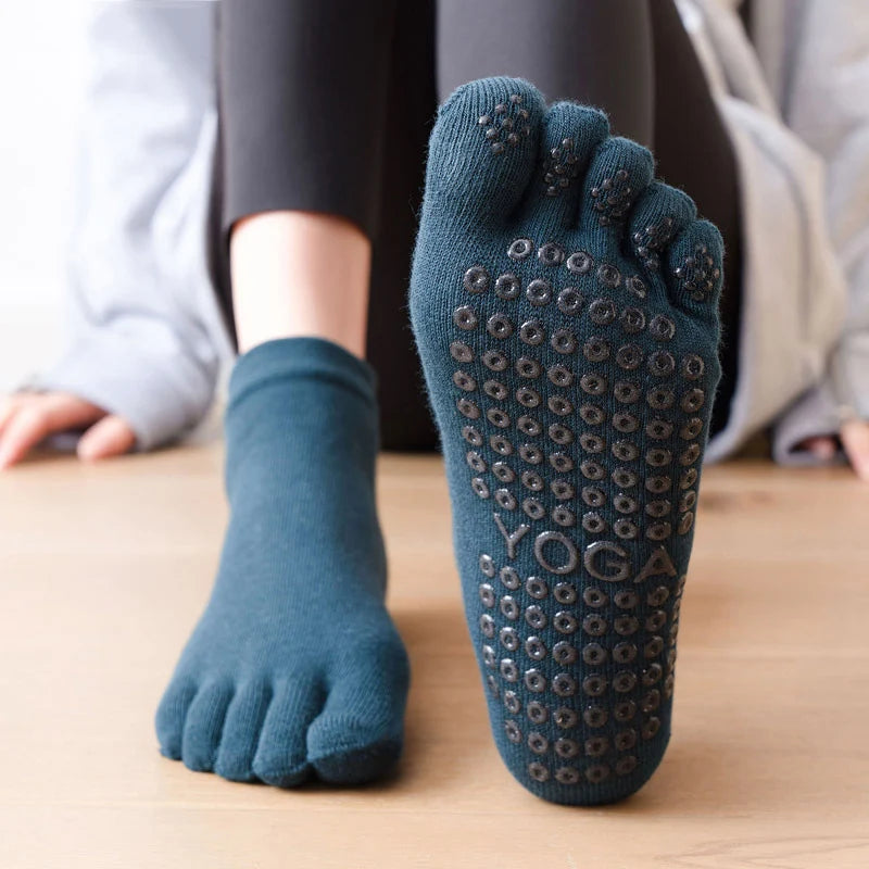 RaviZen Vijf-Teen Yoga Sokken – Antislip voor Yoga, Pilates & Ballet