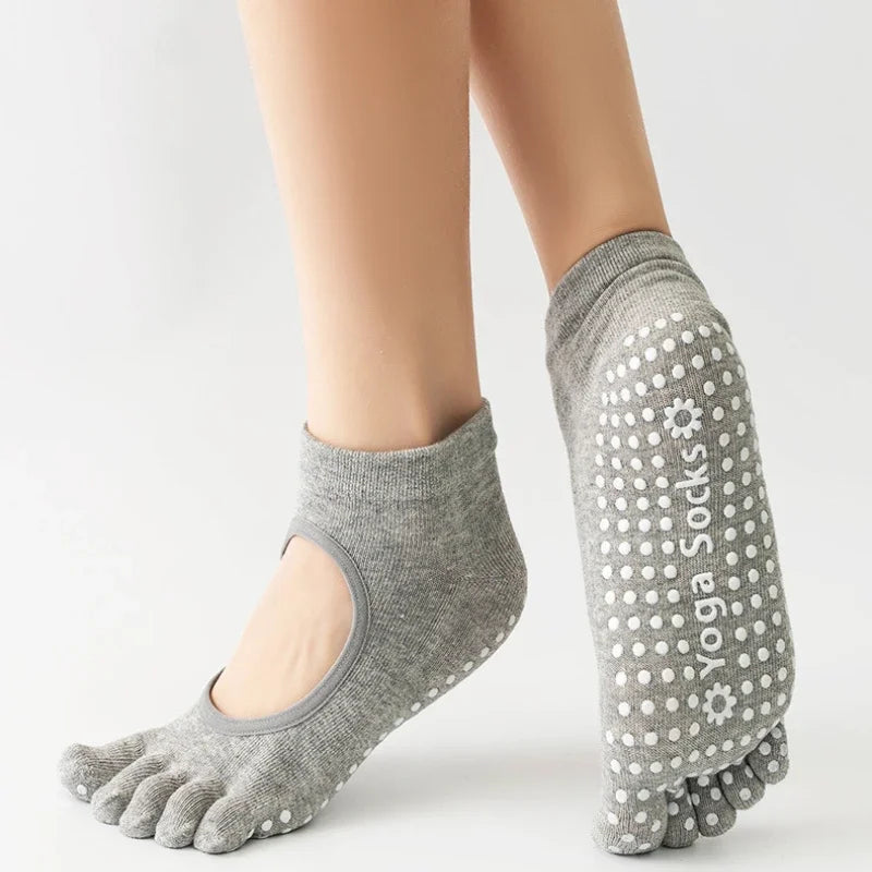 Anti-Slip Yoga Socks – Pilates & Fitness Grip Socks | Comfort & Stability for Home Workouts