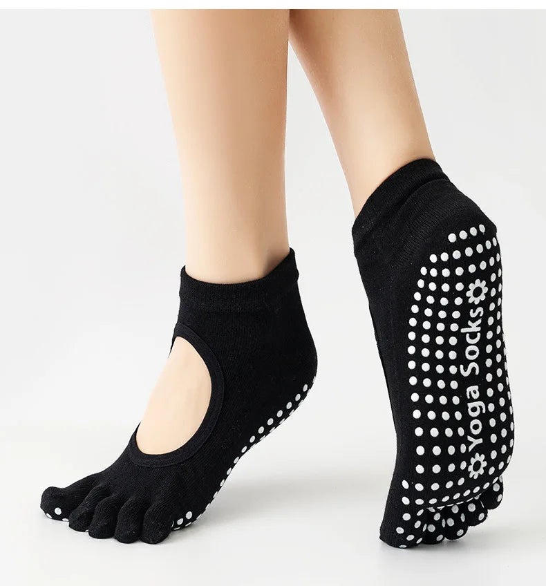 Anti-Slip Yoga Socks – Pilates & Fitness Grip Socks | Comfort & Stability for Home Workouts