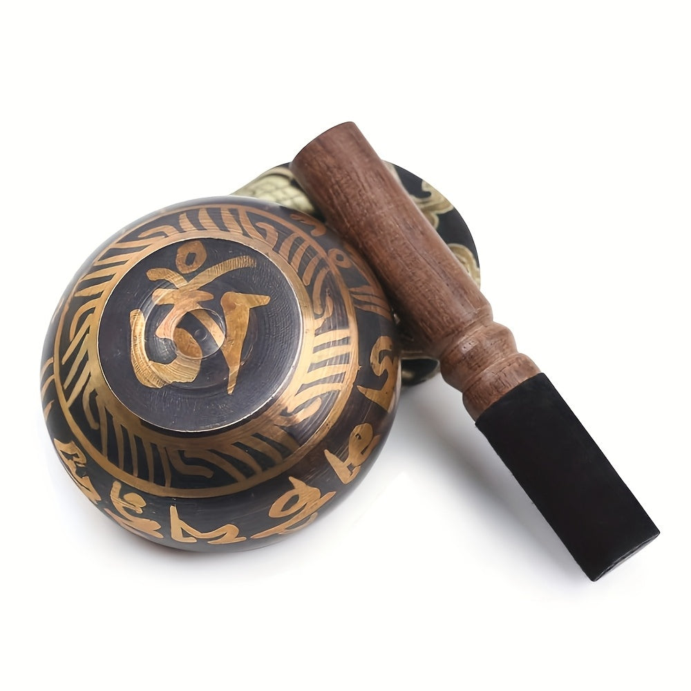 Handmade Tibetan singing bowl set, for yoga, meditation, mindfulness, healing, and chakra balancing